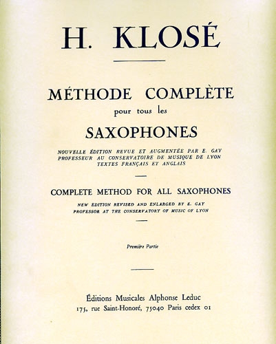 Méthode de saxophones 