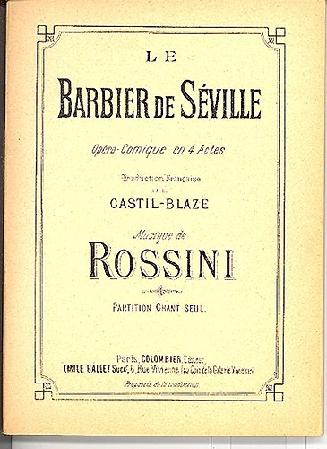 Le barbier de Séville - ouverture Le barbier de Séville - ouverture