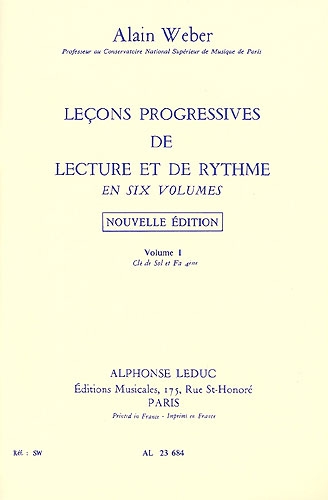Leçons progressives de lectures et de rythme (Alain weber) vol 1
