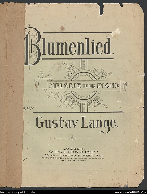 Blumenlied - Gustav Lange Blumenlied - Gustav Lange
